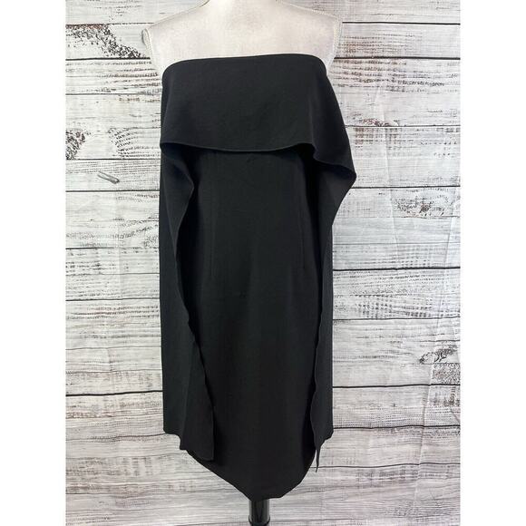 Trina Turk Los Angels Little Black Cape Dress size 2 Wedding Cocktail Evening - Picture 2 of 16